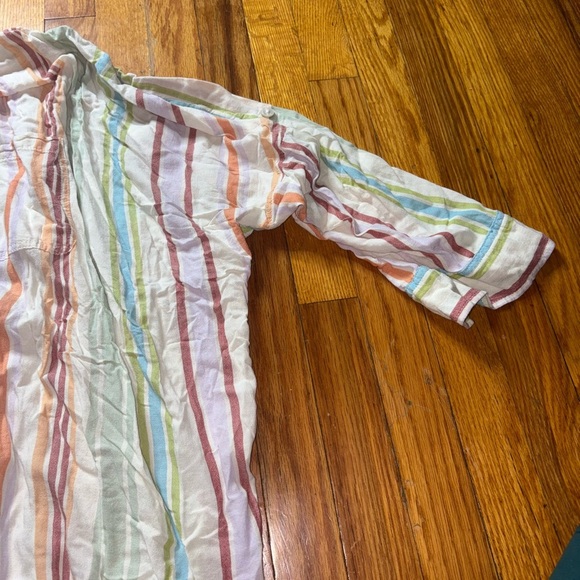 American Eagle Oversized Striped Button-Down Shirt – Size L - Picture 2 of 7